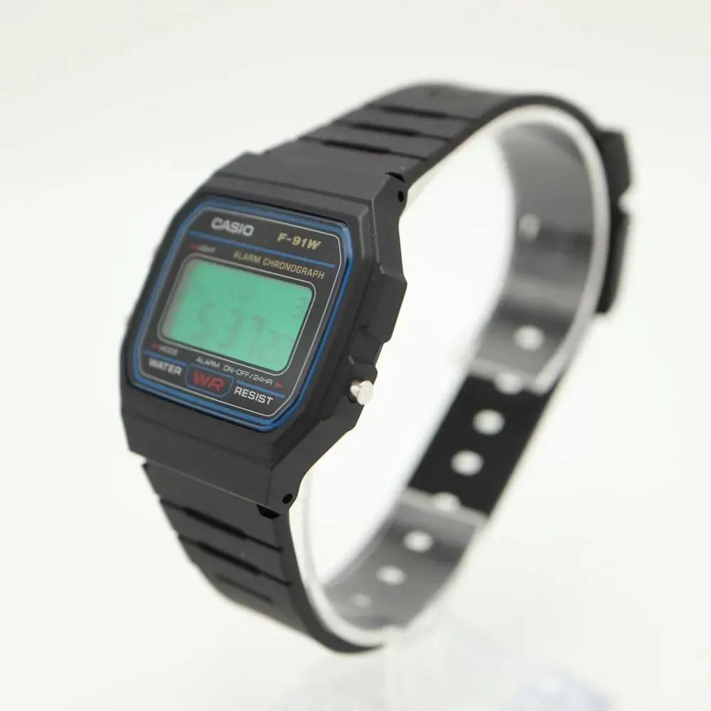 Casio F-91W Custom Mod UPGRADED BACKLIGHT Color Screen Green Digital Watch
